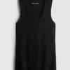 Ribbet tank-top i bomullsblanding