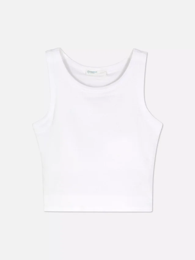 Ribbet tank-top med racerrygg