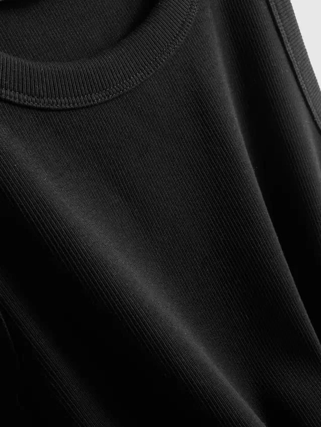 Ribbet tank-top med racerrygg i bomullsrikt materiale