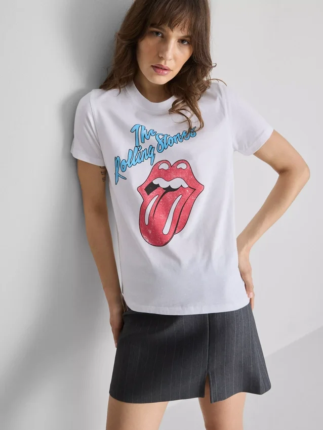 Rolling Stones-T-skjorte i bomull med grafisk trykk
