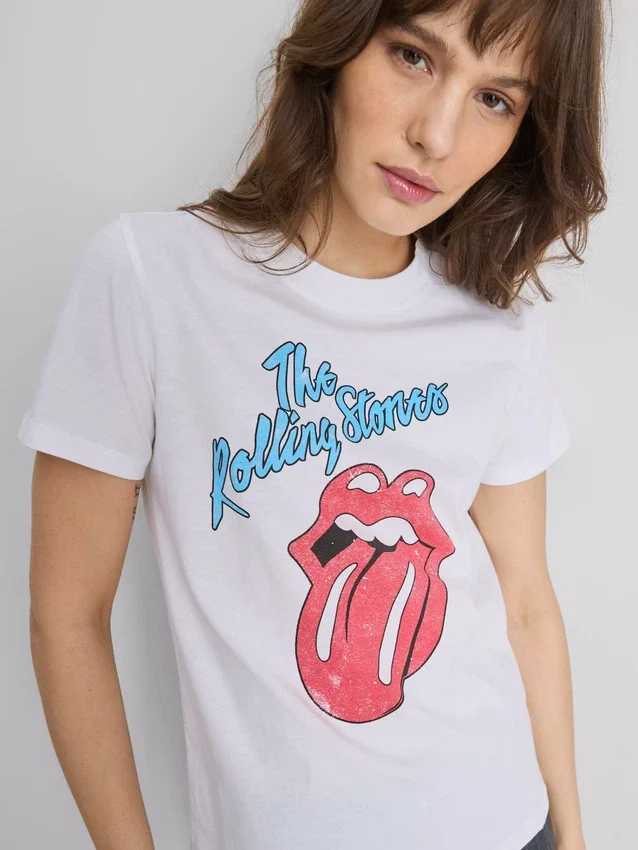 Rolling Stones-T-skjorte i bomull med grafisk trykk