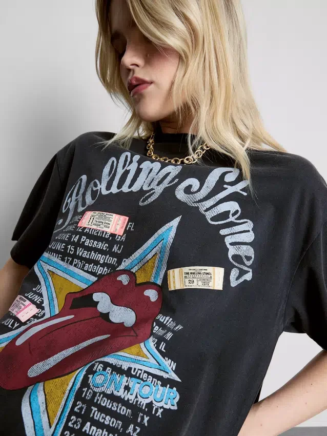 Rolling Stones-T-skjortekjolen med grafisk trykk
