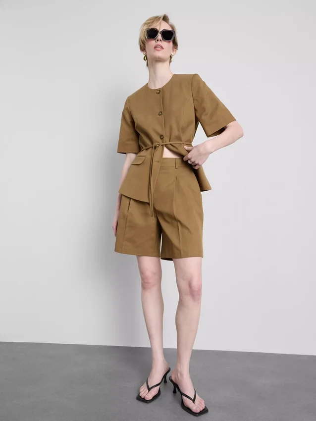 Safari-bermudashorts i bomullsblanding