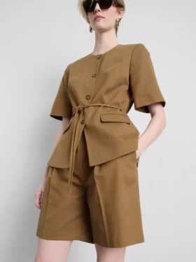 Safari-bermudashorts i bomullsblanding
