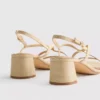 Sandaler med bred passform, raffia-kant og blokkhæl