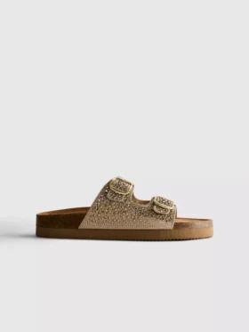 Sandaler med fotbed og dobbel spenne, dekorert