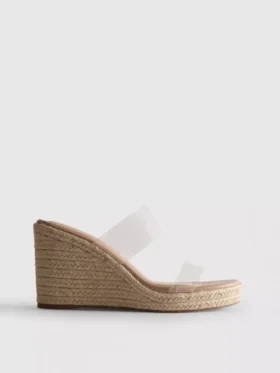 Sandaler med kilehæl i perspex
