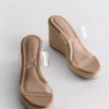 Sandaler med kilehæl i perspex