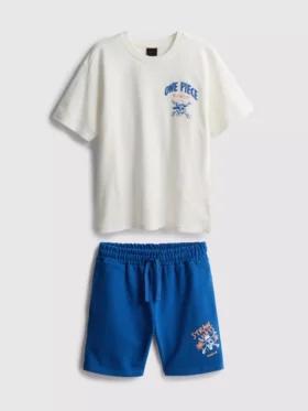 Sett med T-skjorte og shorts i ett stykke