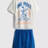 Sett med T-skjorte og shorts i ett stykke