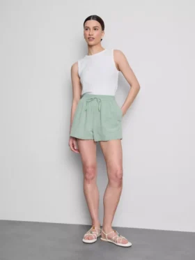 Shorts i bomullsblanding med elastisk linning