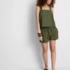 Shorts i bomullsblanding med elastisk linning