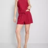 Shorts i bomullsblanding med elastisk linning