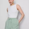 Shorts i bomullsblanding med elastisk linning