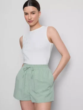 Shorts i bomullsblanding med elastisk linning