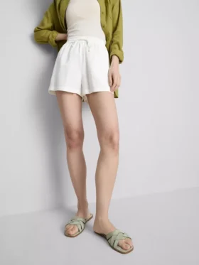 Shorts i bomullsblanding med elastisk linning