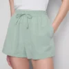 Shorts i bomullsblanding med elastisk linning