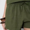 Shorts i bomullsblanding med elastisk linning