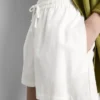 Shorts i bomullsblanding med elastisk linning