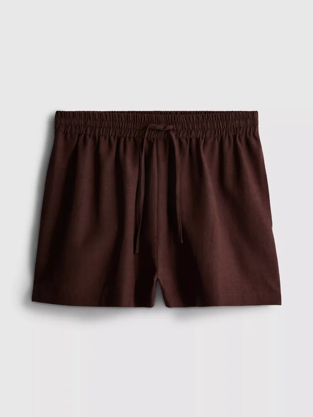 Shorts i bomullsblanding med elastisk linning