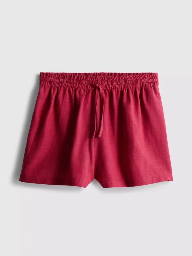 Shorts i bomullsblanding med elastisk linning