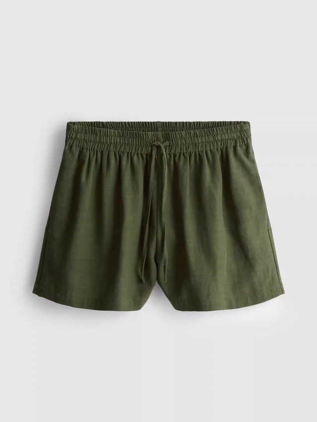 Shorts i bomullsblanding med elastisk linning