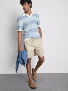 Shorts i linblanding med snøring