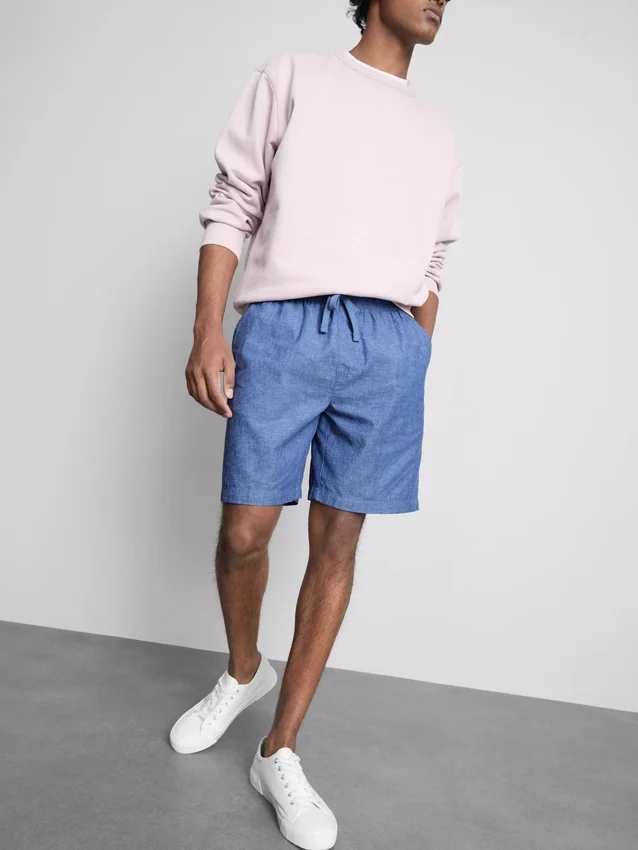 Shorts i linblanding med snøring