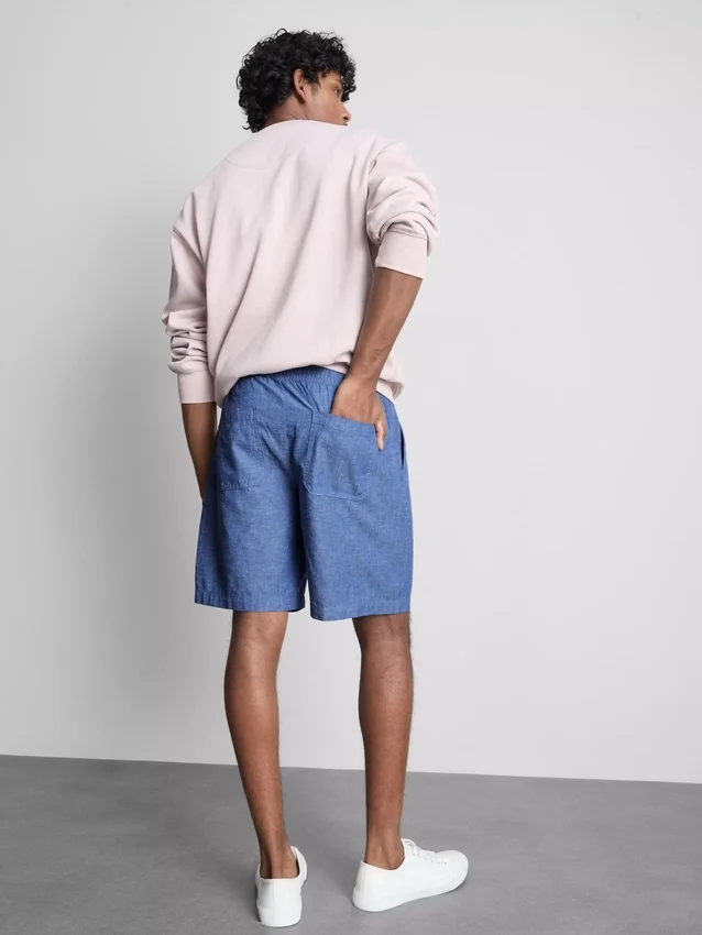 Shorts i linblanding med snøring