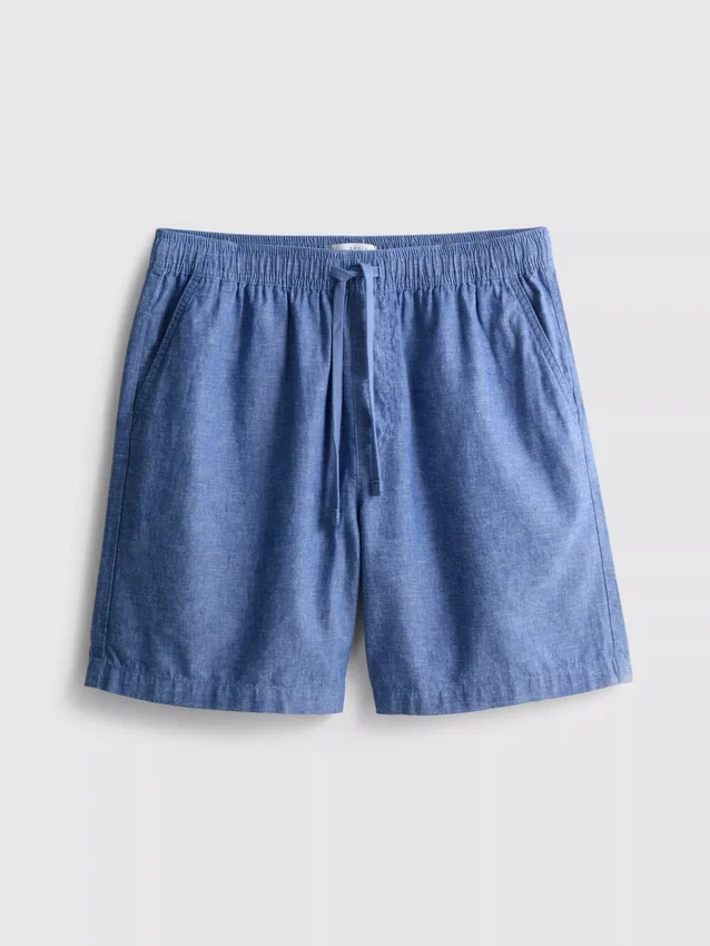 Shorts i linblanding med snøring