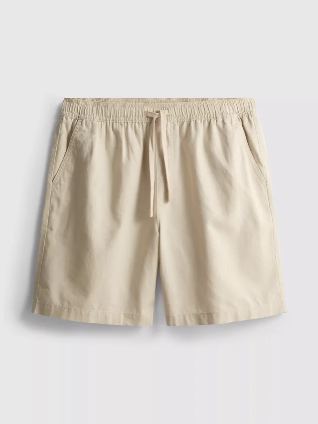 Shorts i linblanding med snøring