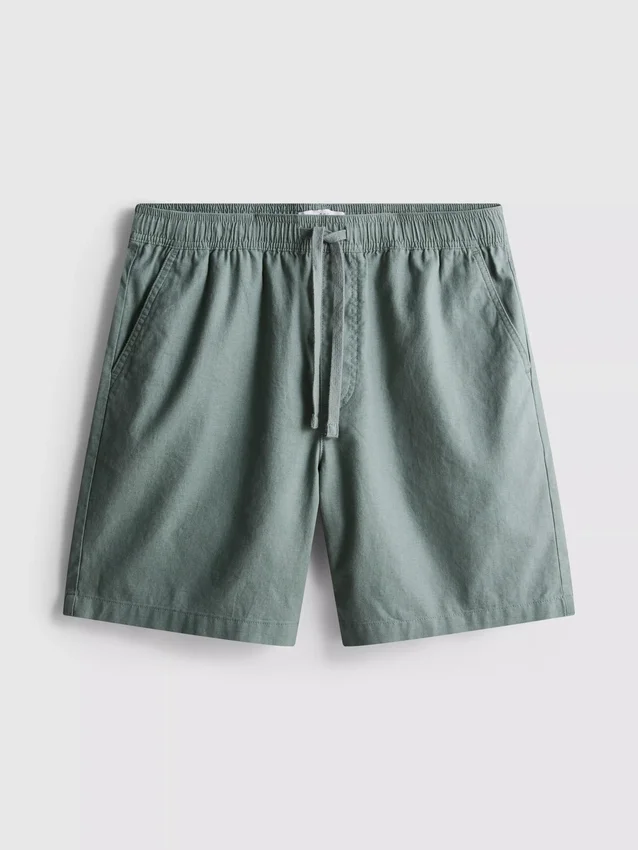 Shorts i linblanding med snøring