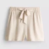 Shorts med belte og elastisk linning
