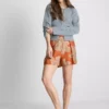 Shorts med høy midje og mønster