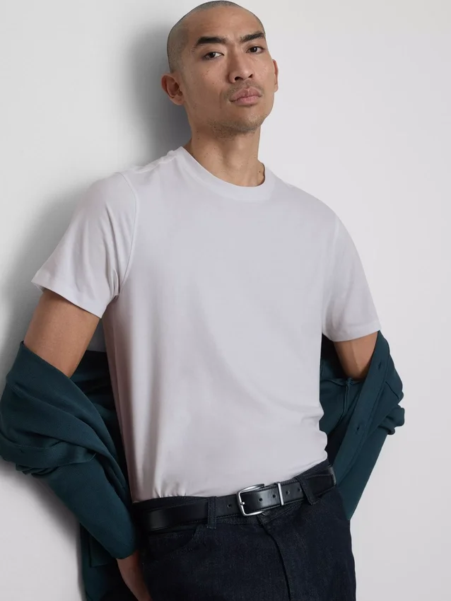Shorts med kort erme, slim fit og stretch