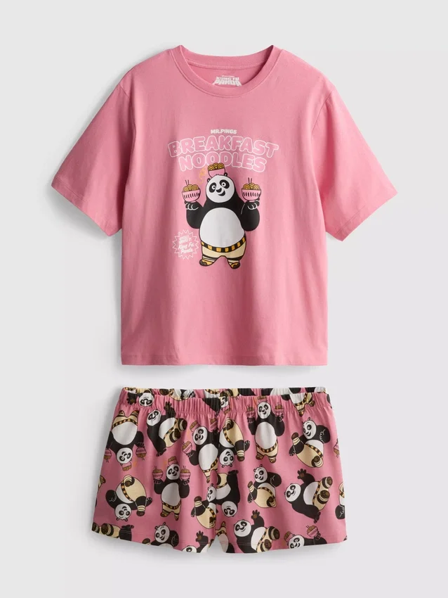 Shorty-pysjamaser med Kung Fu Panda-figur