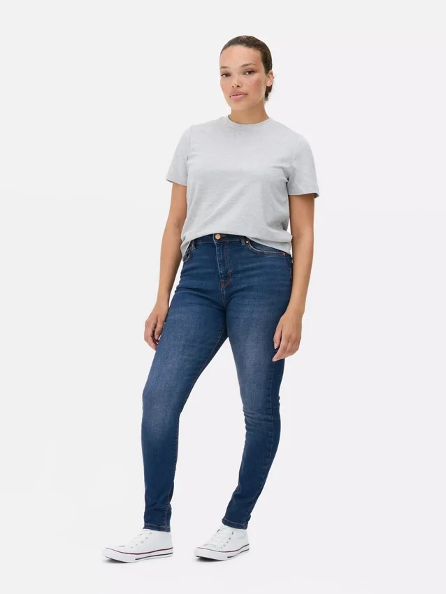 Skinny jeans med høy midje