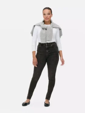 Skinny jeans med høy midje