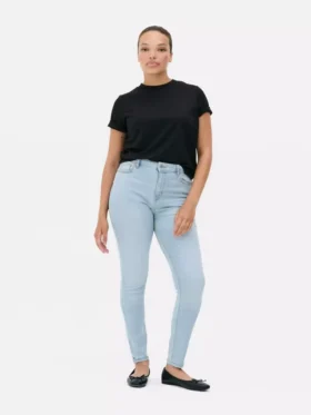 Skinny jeans med høy midje