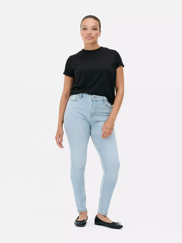 Skinny jeans med høy midje