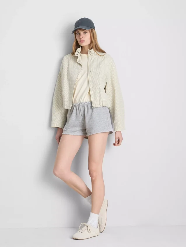 Skinny jersey-shorts med høyt bomullsinnhold