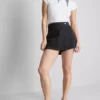Skort i bomullsdenim med høy midje