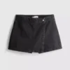 Skort i bomullsdenim med høy midje