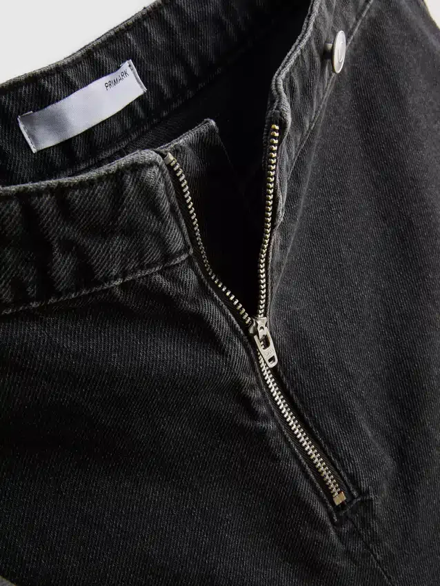 Skort i bomullsdenim med høy midje
