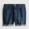 Slim-fit denimshorts med middels høy midje