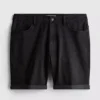 Slim-fit denimshorts med middels høy midje