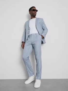 Slim fit-dressbukser med dobby-struktur