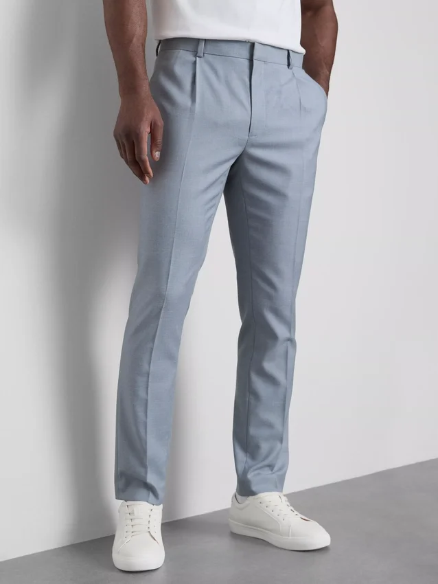 Slim fit-dressbukser med dobby-struktur