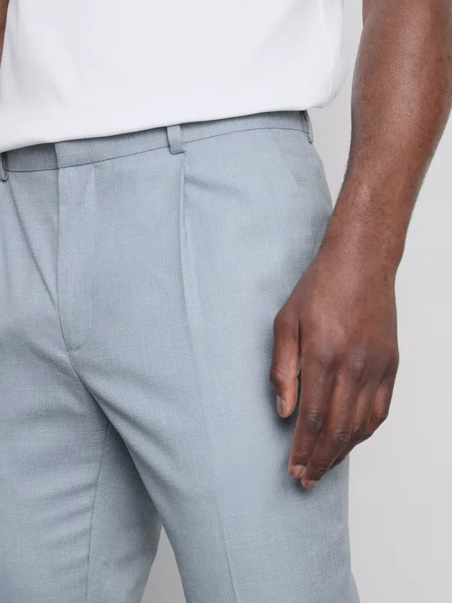 Slim fit-dressbukser med dobby-struktur