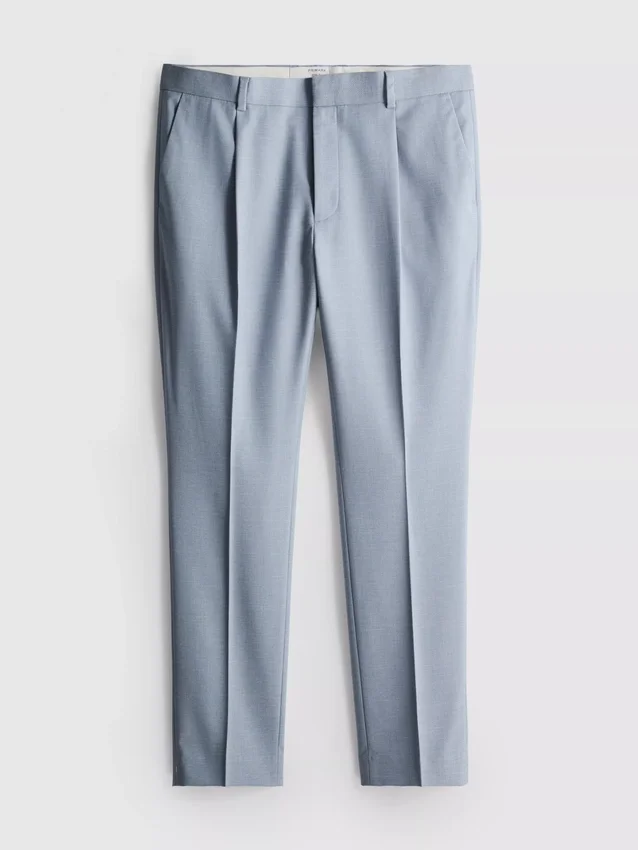 Slim fit-dressbukser med dobby-struktur